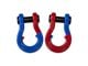 Moose Knuckle Offroad Jowl Split Recovery Shackle 3/4 Combo; Blue Balls and Flame Red