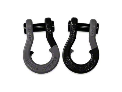 Moose Knuckle Offroad Jowl Split Recovery Shackle Combo; Gun Gray and Black Hole