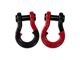 Moose Knuckle Offroad Jowl Split Recovery Shackle Combo; Black Hole and Flame Red