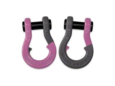 Moose Knuckle Offroad Jowl Split Recovery Shackle Combo; Pretty Pink and Gun Gray
