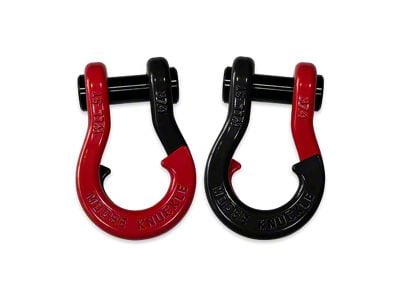 Moose Knuckle Offroad Jowl Split Recovery Shackle 3/4 Combo; Flame Red and Black Hole