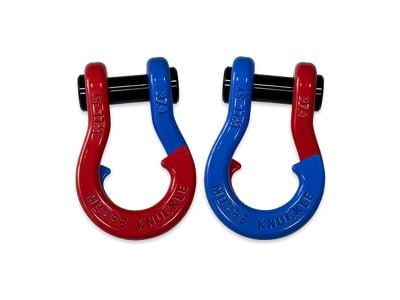 Moose Knuckle Offroad Jowl Split Recovery Shackle 3/4 Combo; Flame Red and Blue Balls