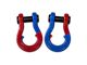 Moose Knuckle Offroad Jowl Split Recovery Shackle 3/4 Combo; Flame Red and Blue Balls