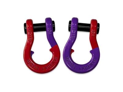 Moose Knuckle Offroad Jowl Split Recovery Shackle 3/4 Combo; Flame Red and Grape Escape