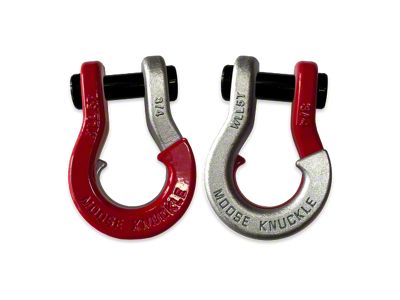 Moose Knuckle Offroad Jowl Split Recovery Shackle 3/4 Combo; Flame Red and Nice Gal