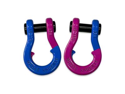 Moose Knuckle Offroad Jowl Split Recovery Shackle 3/4 Combo; Blue Balls / Pogo Pink