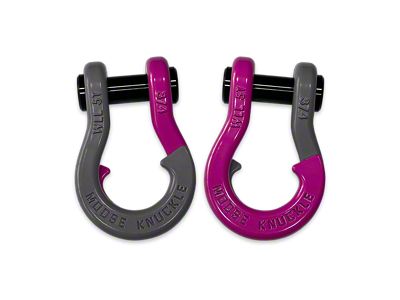 Moose Knuckle Offroad Jowl Split Recovery Shackle 3/4 Combo; Gun Gray / Pogo Pink