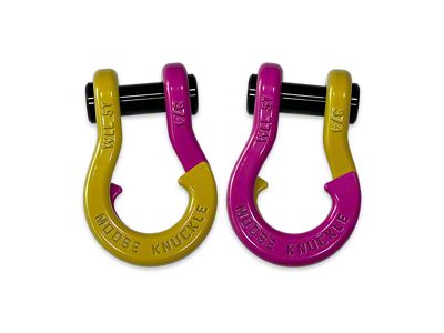 Moose Knuckle Offroad Jowl Split Recovery Shackle 3/4 Combo; Detonator Yellow / Pogo Pink