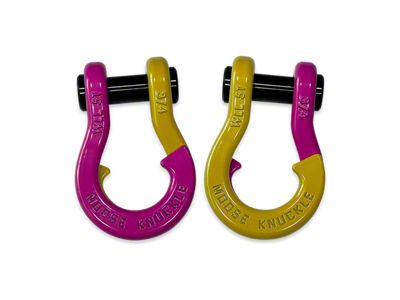 Moose Knuckle Offroad Jowl Split Recovery Shackle 3/4 Combo; Pogo Pink / Detonator Yellow