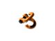 Moose Knuckle Offroad Jowl Split Shackle 5/8 / Mohawk 1.25 Receiver Combo; Black Lung/Obscene Orange