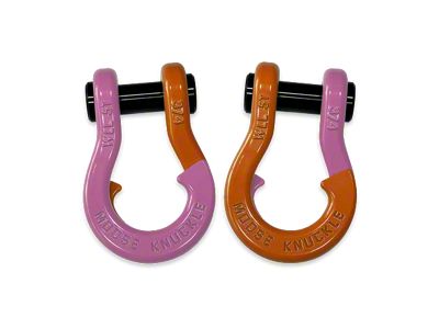 Moose Knuckle Offroad Jowl Split Recovery Shackle 3/4 Combo; Pretty Pink and Obscene Orange