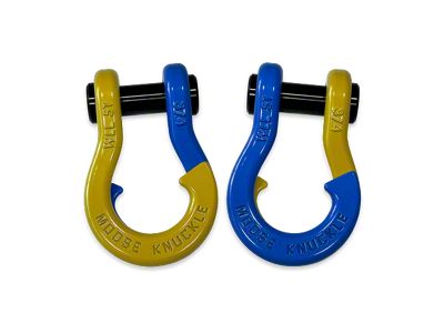 Moose Knuckle Offroad Jowl Split Recovery Shackle Combo; Detonator Yellow and Blue Balls