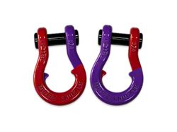 Moose Knuckle Offroad Jowl Split Recovery Shackle 3/4 Combo; Flame Red and Grape Escape