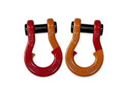 Moose Knuckle Offroad Jowl Split Recovery Shackle 3/4 Combo; Flame Red and Obscene Orange