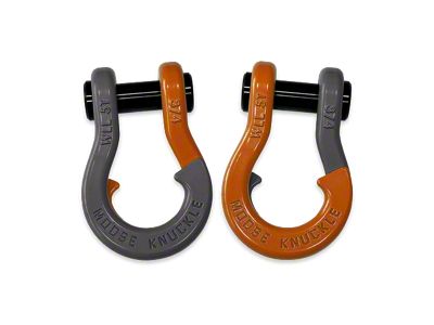 Moose Knuckle Offroad Jowl Split Recovery Shackle 3/4 Combo; Gun Gray and Obscene Orange