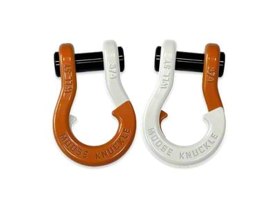 Moose Knuckle Offroad Jowl Split Recovery Shackle Combo; Obscene Orange and Pure White