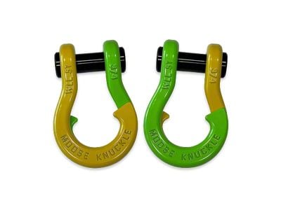 Moose Knuckle Offroad Jowl Split Recovery Shackle 3/4 Combo; Detonator Yellow and Sublime Green