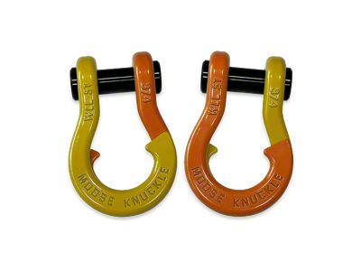 Moose Knuckle Offroad Jowl Split Recovery Shackle 3/4 Combo; Detonator Yellow and Obscene Orange