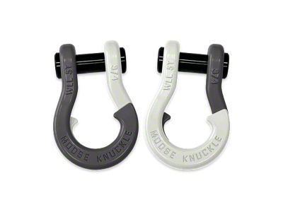 Moose Knuckle Offroad Jowl Split Recovery Shackle Combo; Gun Gray and Pure White