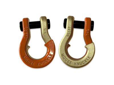 Moose Knuckle Offroad Jowl Split Recovery Shackle 3/4 Combo; Obscene Orange and Brass Knuckle