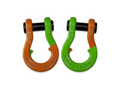 Moose Knuckle Offroad Jowl Split Recovery Shackle 3/4 Combo; Obscene Orange and Detonator Yellow