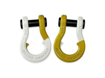 Moose Knuckle Offroad Jowl Split Recovery Shackle Combo; Pure White and Detonator Yellow