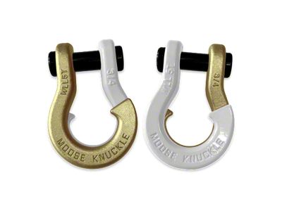 Moose Knuckle Offroad Jowl Split Recovery Shackle Combo; Brass Knuckle and Pure White