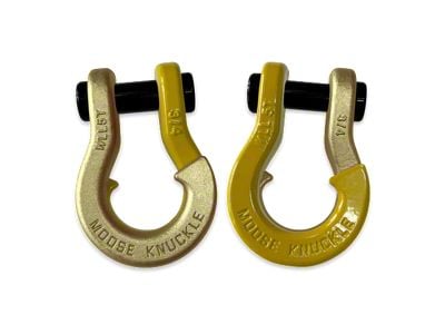 Moose Knuckle Offroad Jowl Split Recovery Shackle 3/4 Combo; Brass Knuckle and Detonator Yellow