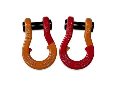 Moose Knuckle Offroad Jowl Split Recovery Shackle 3/4 Combo; Obscene Orange and Flame Red