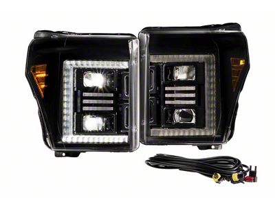 Morimoto XB Hybrid LED Headlights; Black Housing; Clear Lens (11-16 F-250 Super Duty)