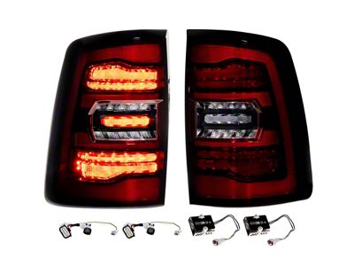 Morimoto XB LED Tail Lights; Black Housing; Red Lens (19-24 RAM 2500 w/o Blind Spot Monitoring)