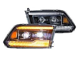 Morimoto XB LED Headlights with Amber DRL; Black Housing; Clear Lens (10-18 RAM 3500)