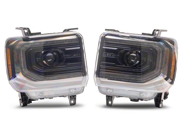 Morimoto XB LED Headlights; Black Housing; Clear Lens (14-18 Sierra 1500 w/o Factory LED Turn Signals)