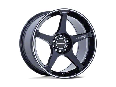 Motegi Battle V Obsidian Blue with Machined Lip Stripe 5-Lug Wheel; 17x9.5; 35mm Offset (87-90 Dakota)