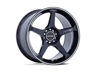 Motegi Battle V Obsidian Blue with Machined Lip Stripe 5-Lug Wheel; 18x9.5; 25mm Offset (87-90 Dakota)