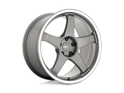 Motegi CS5 Gunmetal with Machined Lip 5-Lug Wheel; 18x8.5; 25mm Offset (87-90 Dakota)