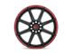 Motegi CS8 Satin Black with Red Stripe 5-Lug Wheel; 15x6.5; 40mm Offset (87-90 Dakota)
