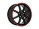 Motegi CS8 Satin Black with Red Stripe 5-Lug Wheel; 16x7; 40mm Offset (87-90 Dakota)