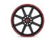 Motegi CS8 Satin Black with Red Stripe 5-Lug Wheel; 18x8; 35mm Offset (87-90 Dakota)