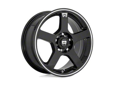 Motegi FS5 Gloss Black Machined Flange 5-Lug Wheel; 17x7; 40mm Offset (87-90 Dakota)