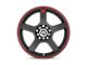 Motegi FS5 Matte Black with Red Racing Stripe 5-Lug Wheel; 16x7; 40mm Offset (87-90 Dakota)