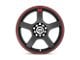 Motegi FS5 Matte Black with Red Racing Stripe 5-Lug Wheel; 16x7; 40mm Offset (87-90 Dakota)