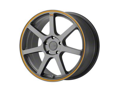 Motegi MR132 Matte Gray with Orange Stripe 5-Lug Wheel; 16x7; 40mm Offset (87-90 Dakota)