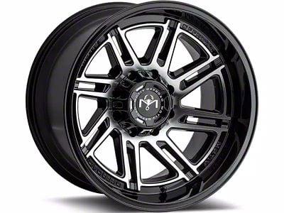 Motiv Off Road Millenium Gloss Black Machined 8-Lug Wheel; 20x10; -12mm Offset (01-06 Sierra 3500 HD SRW)