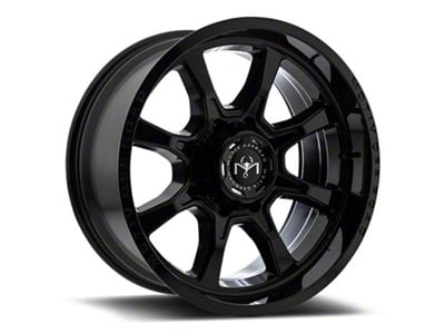 Motiv Offroad Glock Gloss Black 8-Lug Wheel; 20x10; -12mm Offset (11-14 Silverado 3500 HD SRW)