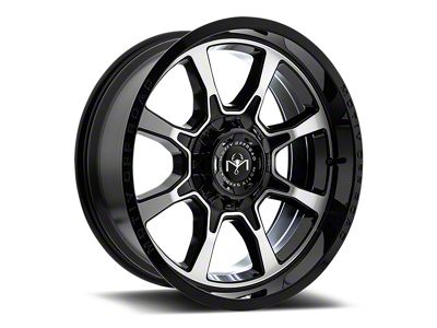 Motiv Offroad Glock Gloss Black Machined 8-Lug Wheel; 20x10; -12mm Offset (10-18 RAM 3500 SRW)