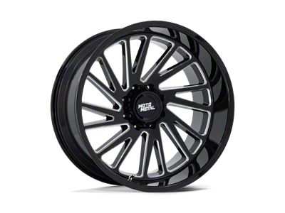 Moto Metal Combat Gloss Black Milled 8-Lug Wheel; 20x10; -18mm Offset (01-06 Sierra 2500 HD)