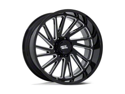 Moto Metal Combat Gloss Black Milled 8-Lug Wheel; 22x10; -18mm Offset (01-06 Sierra 2500 HD)