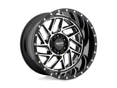 Moto Metal MO985 Breakout Gloss Black Machined 8-Lug Wheel; 20x12; -44mm Offset (01-06 Sierra 2500 HD)