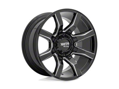 Moto Metal Spider Gloss Black Milled 8-Lug Wheel; 20x10; -18mm Offset (01-06 Sierra 2500 HD)